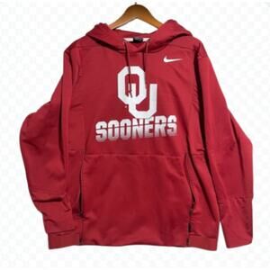 Nike Men's‎ Dri-FIT Oklahoma Sooners Crimson Red Pullover Hoodie - Size L